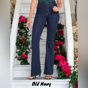 OLD NAVY NWT HIGH RISE FLARE JEAN PANTS DARK WASH SIZE 4